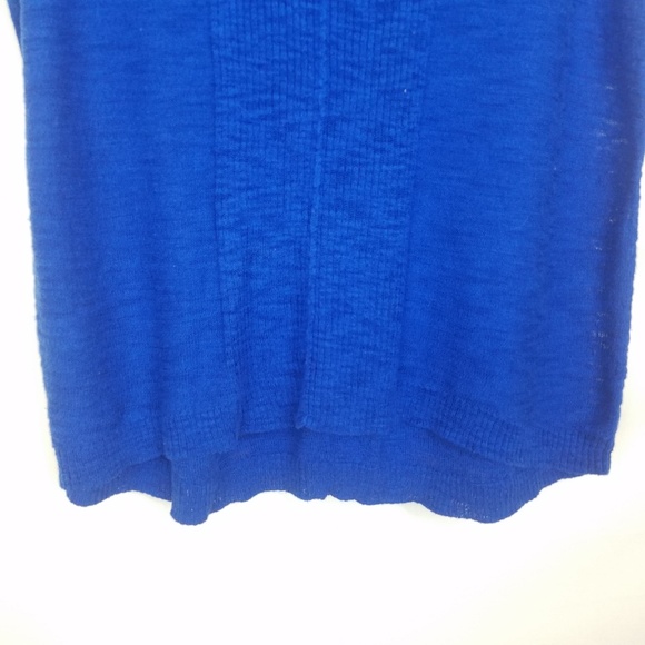 Chicos Royal Blue Hi Low Hem Sweater Sz 1 - Picture 2 of 5